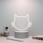 Lampara gato Tablero Led Acrílic Mensaje - Imagen 2