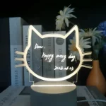 Lampara gato Tablero Led Acrílic Mensaje - Imagen 3
