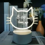 Lampara gato Tablero Led Acrílic Mensaje