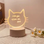 Lampara gato Tablero Led Acrílic Mensaje - Imagen 6