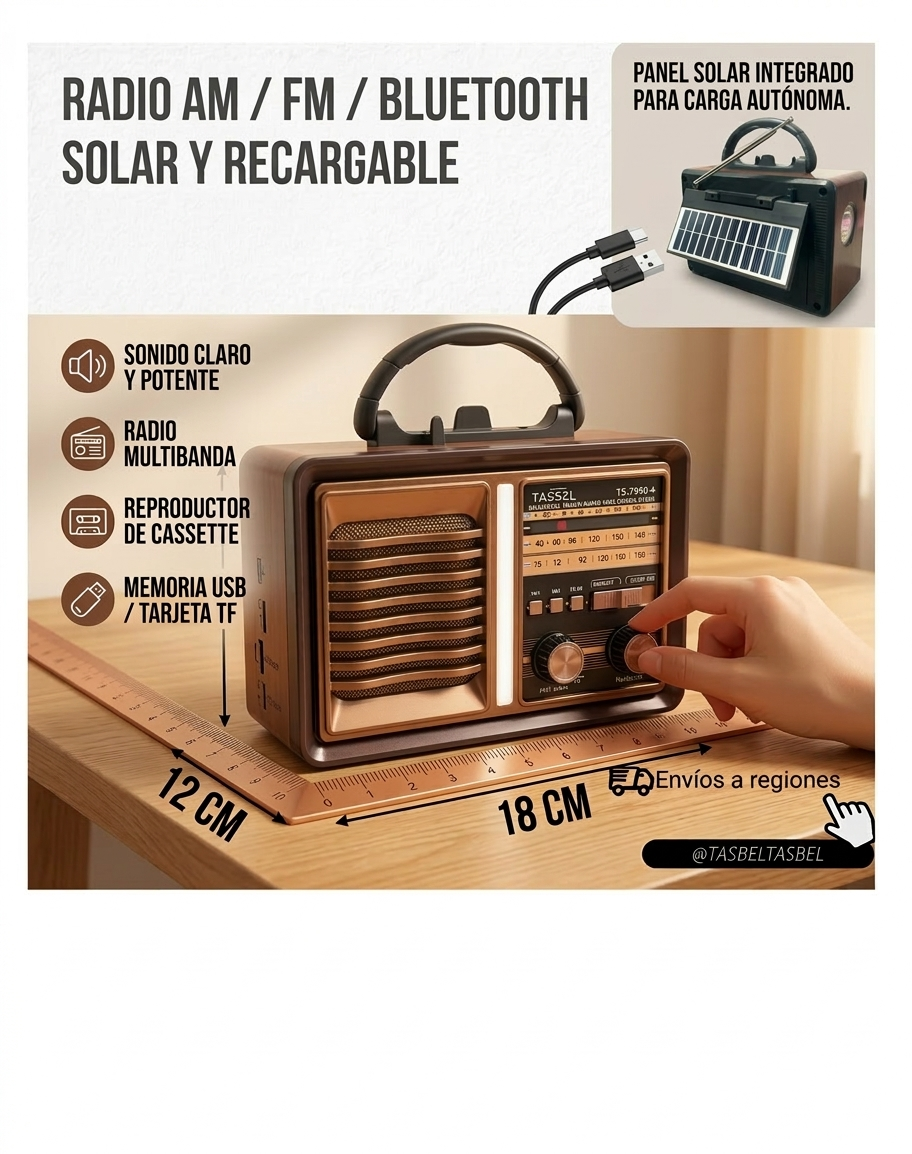 193550.png Radio solar recargable bluetooth - Imagen 1