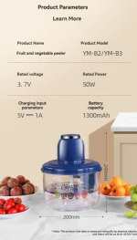 Pelador Eléctrico De Frutas Azul - Imagen 6