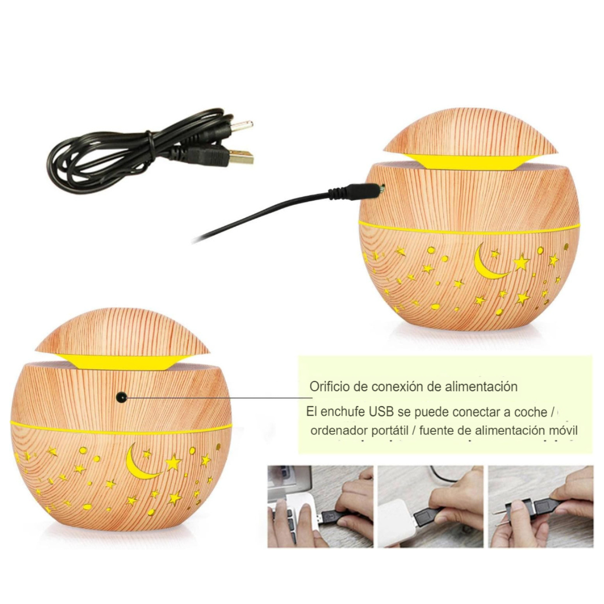 25886.png Lámpara Humidificadora de Madera Stars - Imagen 1