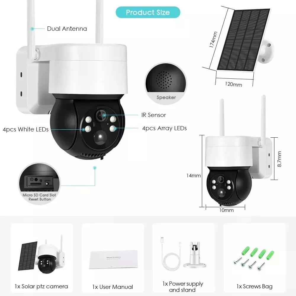 71998.png Camara Exterior Solar Ip Wifi 1080p - Imagen 1